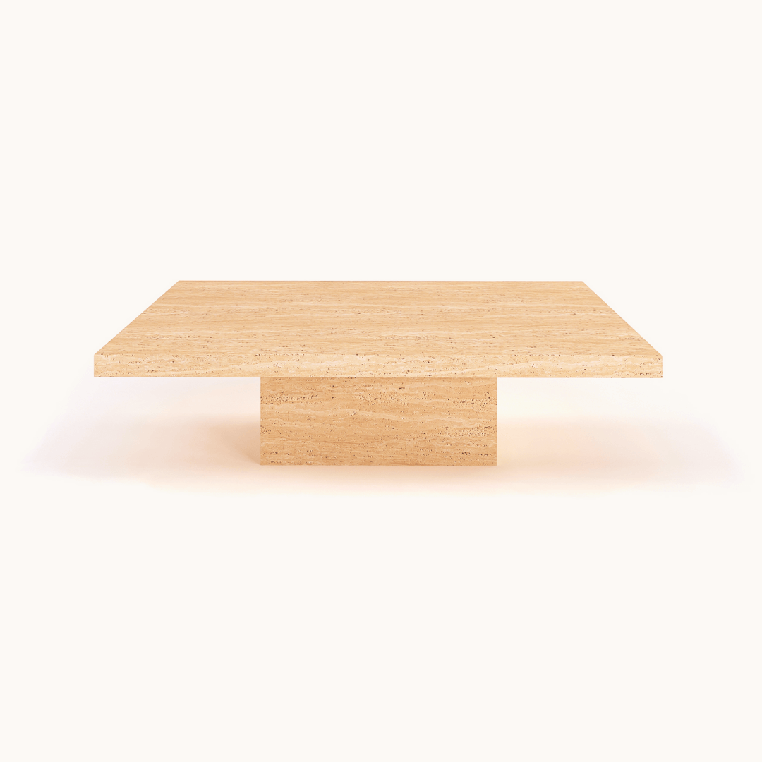 Table basse minimaliste en travertin