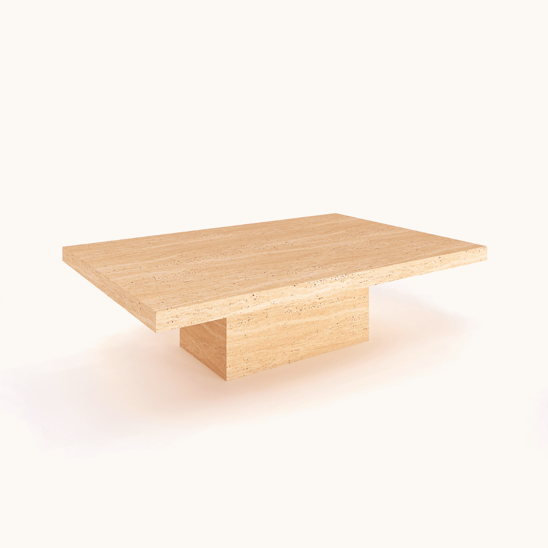 Table basse minimaliste en travertin