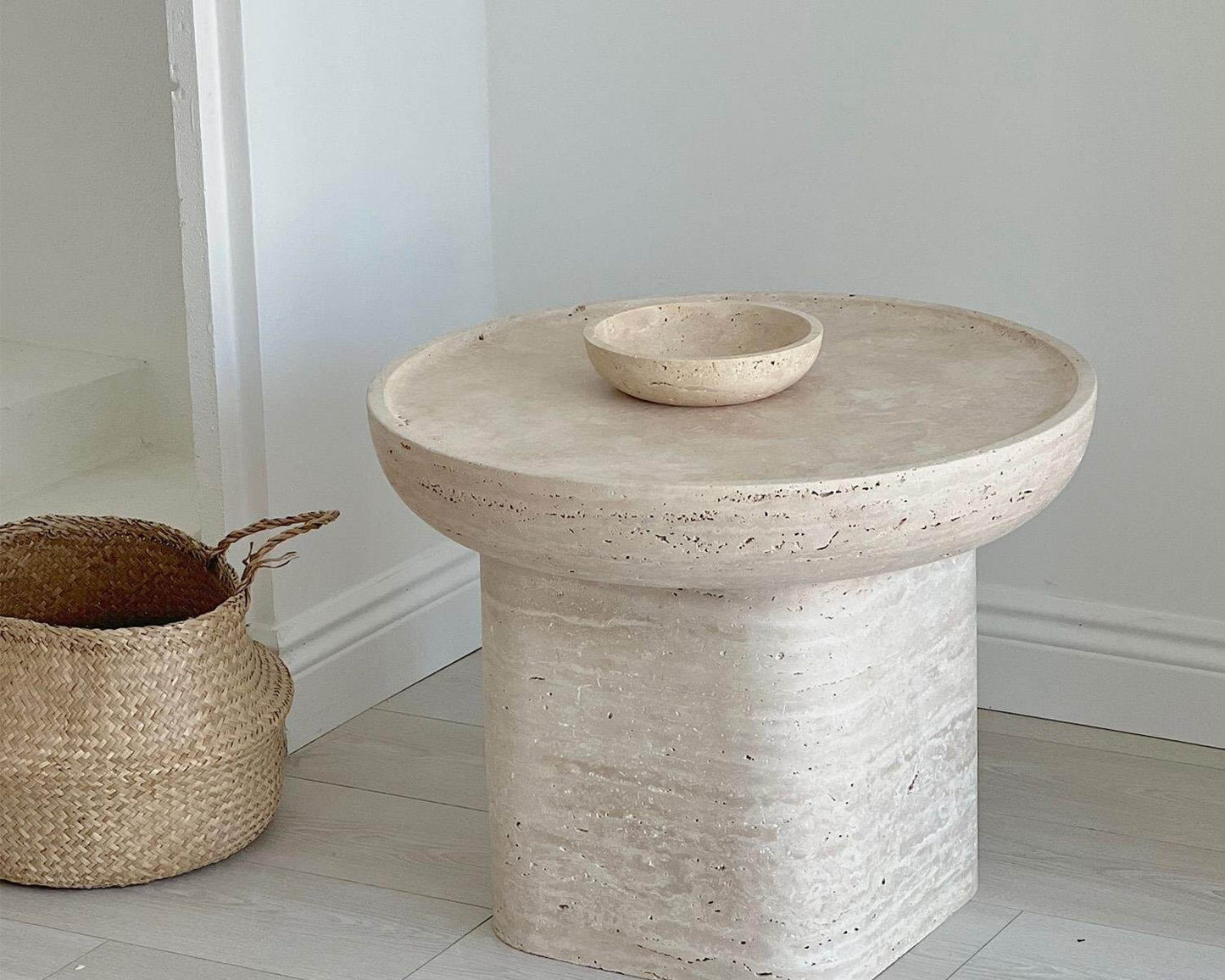 Elegant Travertine End Table for Modern Living Rooms