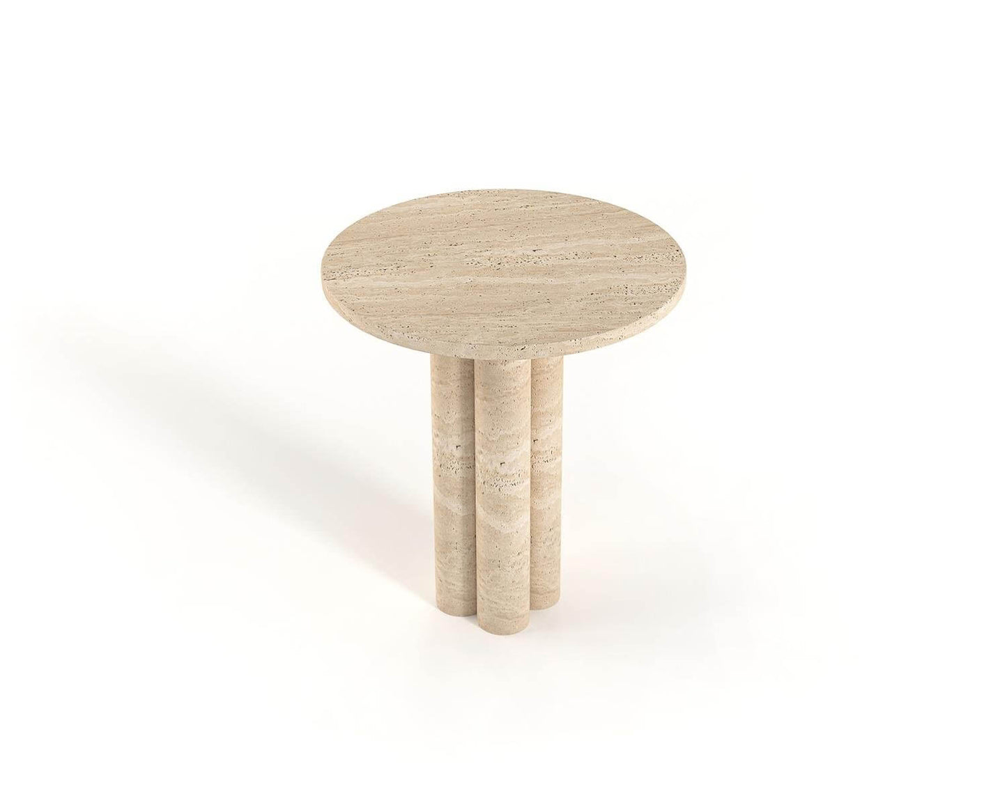 Travertable's Luxurious Travertine End Table with Sturdy Base