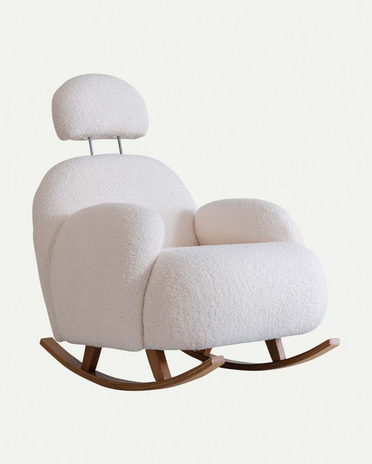 Fauteuil à bascule et repose-pieds en peluche Cloud