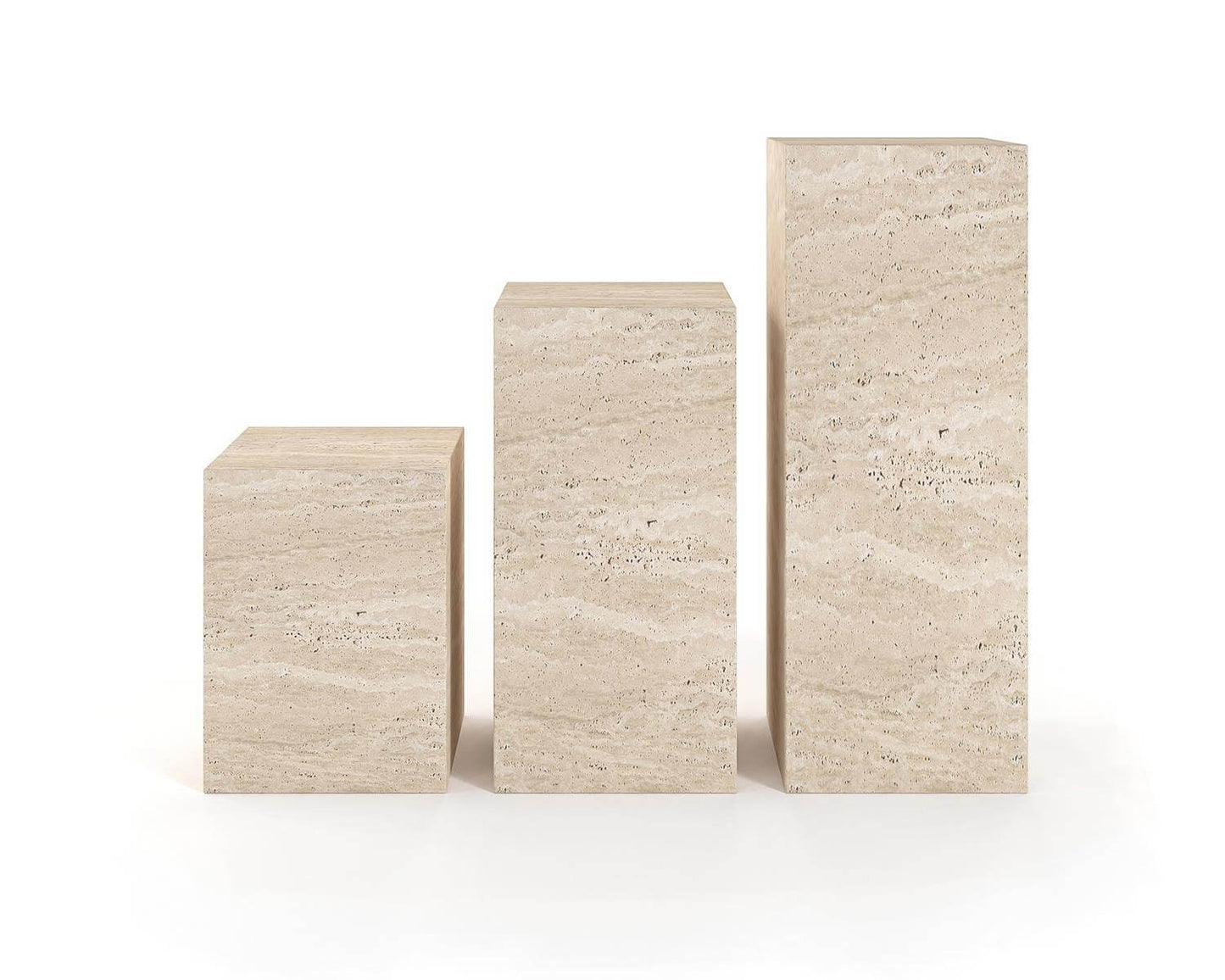 Set of Travertine pedestals with Classic Design