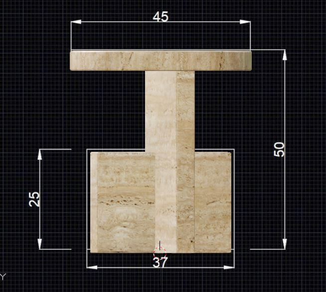 Table Sceptre en Travertin