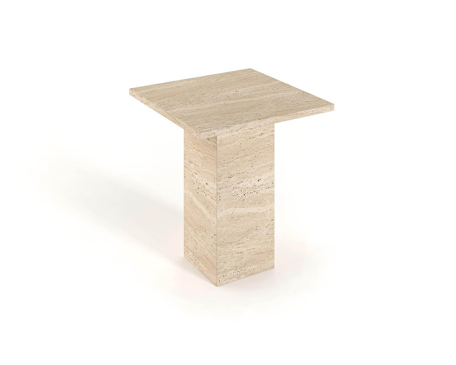 Contemporary Tavertine Side Table for Chic Decor